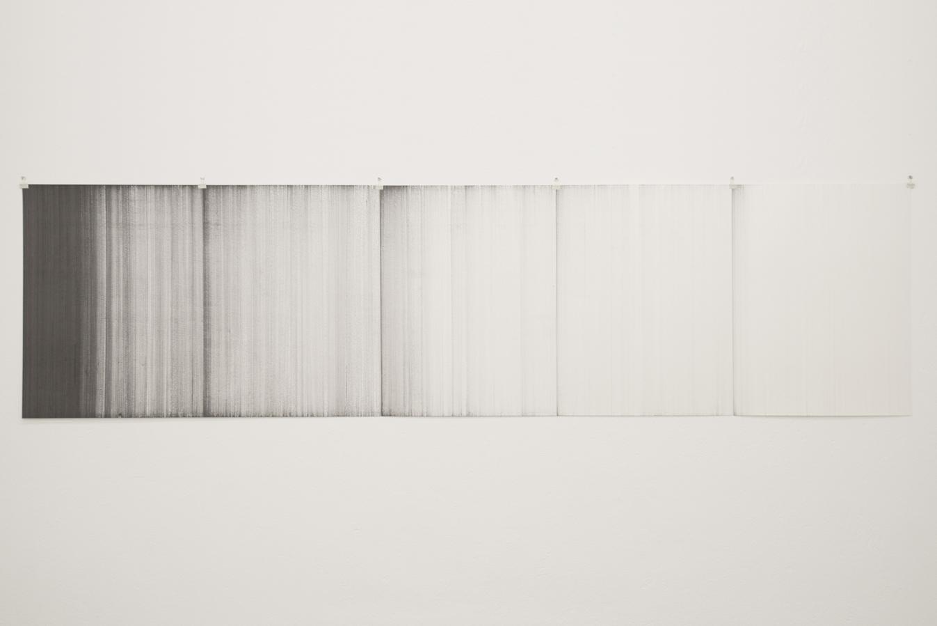 Andrew Colbert, Życie markera, marker na papierze, 65x250 cm. 2018