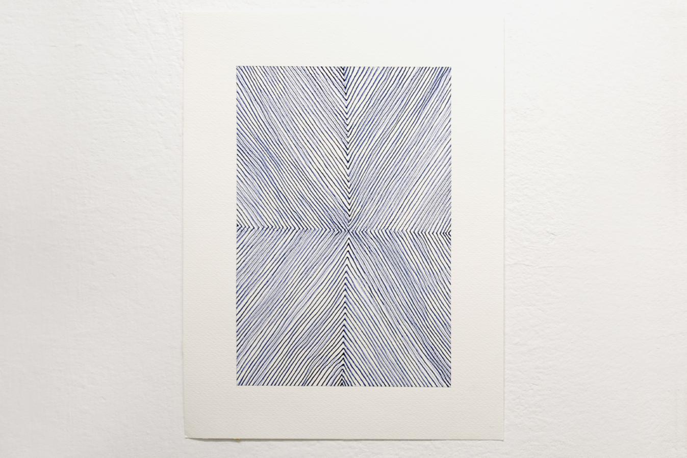 Andrew Colbert, variations on center I” (z serii 5 prac), akryl na papierze, 40x30 cm. 2018